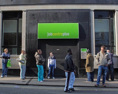 56997494<br>BRISTOL, UNITED KINGDOM - MARCH 18: People queue outside a Job Centre on March 18, 2009 in Bristol, England. Official figures published today show that UK unemployment has risen above two million for the first time since 1997 - and according to the TUC, there are now 10 jobseekers for every vacancy advertised in UK jobcentres, with many economists predicting it will go above three million mark next year. (Photo by Matt Cardy/Getty Images)