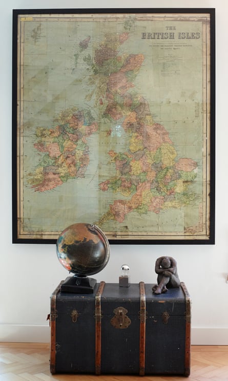 The vintage map once hung in owner Hernando Alvarez’s primary school in Colombia.