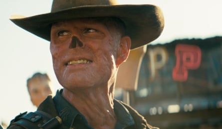 A close up of the Ghoul wearing a cowboy hat