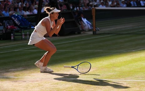 Linda Noskova is overcome with emotion after wining championship point.