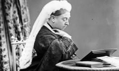 Queen Victoria<br>circa 1878:  Queen Victoria at her writing desk.  (Photo by W. & D. Downey/Getty Images)