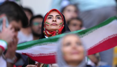 An Iran supporter at their match against the Philippines.
