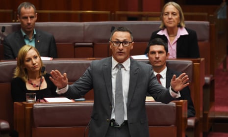 Greens leader Richard Di Natale resumes in the Senate on Monday.