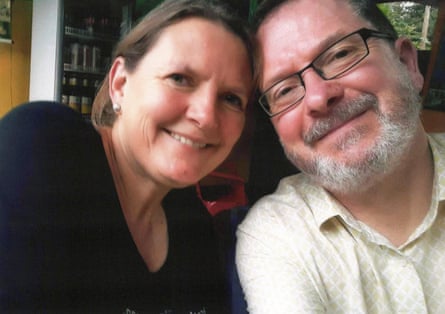 Lisa and Graham during lockdown in 2020.