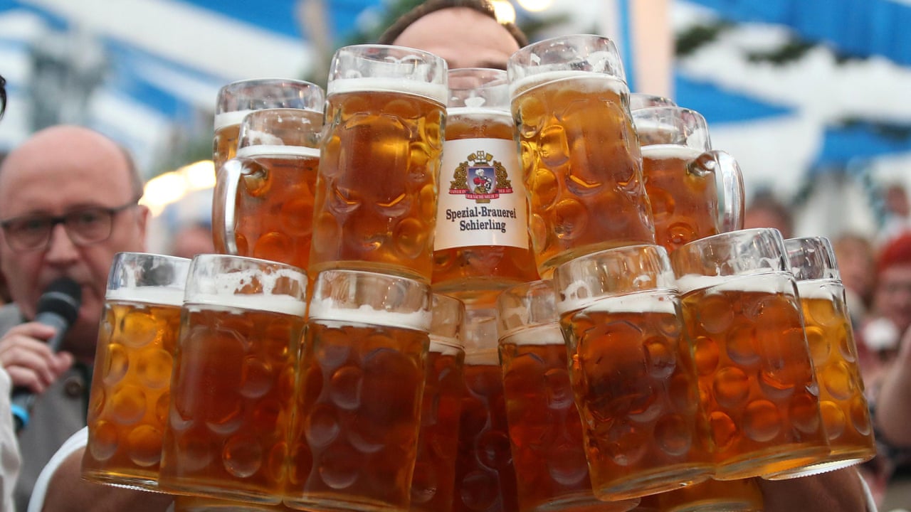 Smashed German Tax Inspector Breaks Beer Carrying World Record Video Food The Guardian