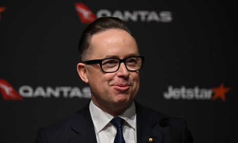 Alan Joyce at a Qantas press conference