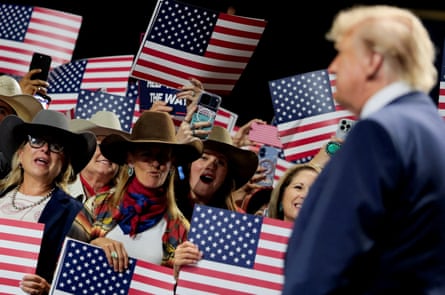 Man and supporters with American flags