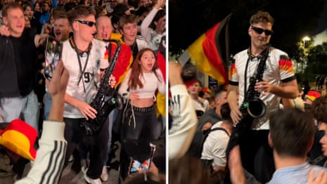 Germany fan lights up Euro 2024 with amazing saxophone skills – video 