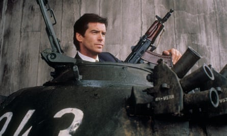 Pierce Brosnan in a tank in GoldenEye