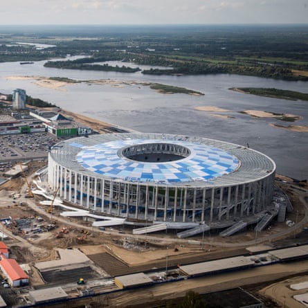 An aerial view of Nizhny Novgorod Stadium.