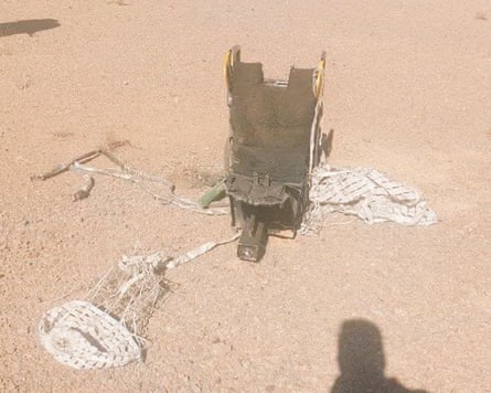 Picture of an ejector seat in desert landscape