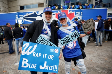Kate and Joseph Barbero pose before Game 6.