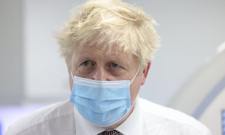 Boris Johnson during a visit to Finchley Memorial hospital in north London