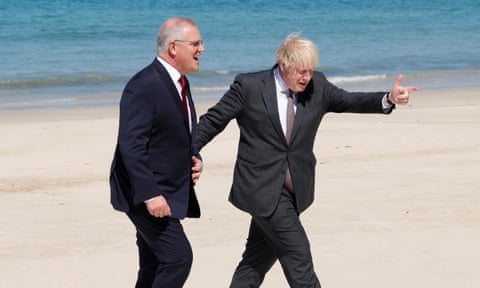 Scott Morrison, the Australian PM, and Boris Johnson