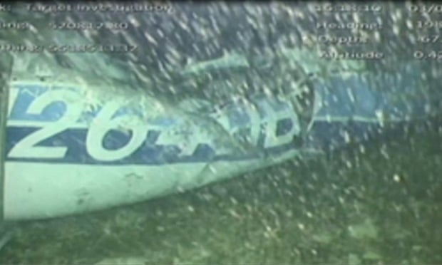 The wreckage of the Piper Malibu aircraft was found on Sunday north of the Channel island of Guernsey.