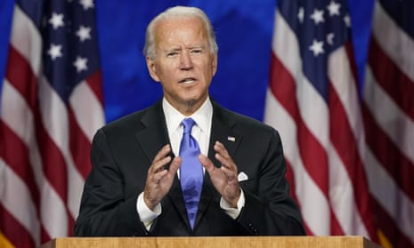 Joe Biden speaks during the Democratic National Convention, 20 August 2020.