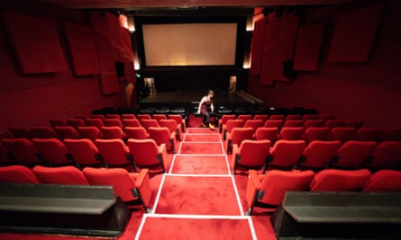 The Electric’s manager, Katie Markwick, prepares screen 1 before the cinema reopens.