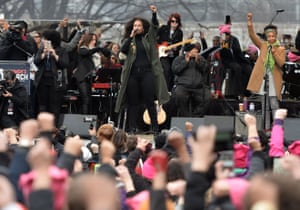 Alicia Keys performs on the National Mall in Washington DC
