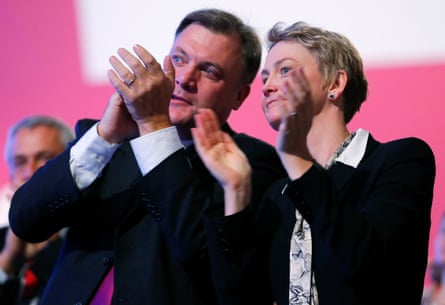 With husband Ed Balls at the Labour party conference in Manchester, 2012.