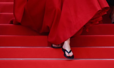 jennifer lawrence cannes red dress Jennifer Lawrence Wears Hot Red Christian Dior Couture to Cannes Film Festival
