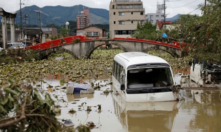 Flooding in Hitoyoshi, Kumamoto Prefecture.