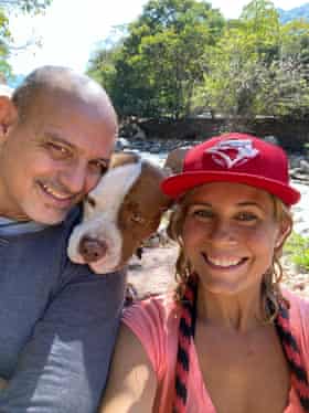 How we met: ‘The five-hour flight raced by. As we started our descent, he kissed me’ | Life and style 1 Kimberley and Manuel with their dog