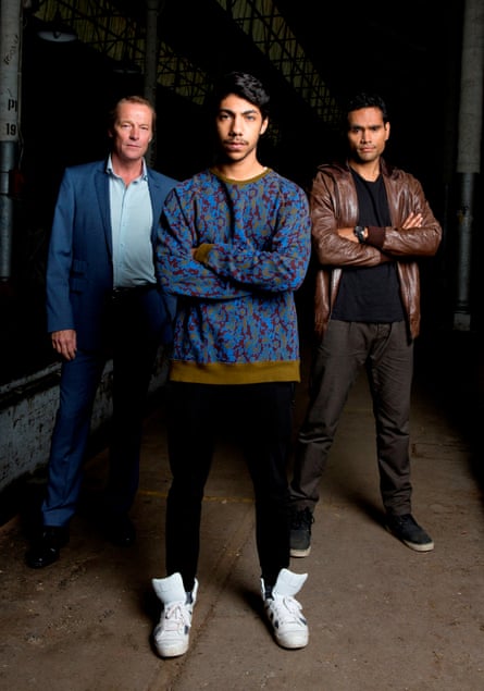 Iain Glen, Hunter Page-Lochard and Rob Collins, who star in ABC TV show Cleverman