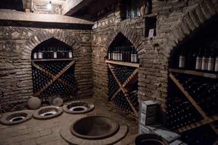 Kvevri vessels in the wine cellar of Pheasant’s Tears.