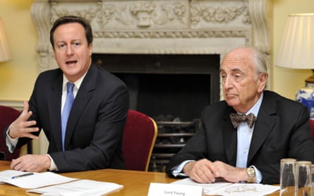 Then prime minister David Cameron and Lord Young in 10 Downing Street in 2010.
