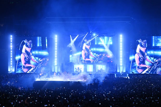 Lady Gaga performs on stage during the Chromatica Ball Summer Stadium Tour at Tottenham Hotspur Stadium.