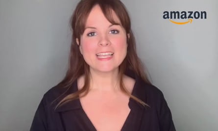 A still from Blaire Erskine’s spoof congratulations message from Amazon to Richard Branson.