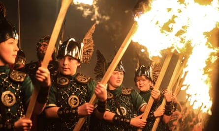 Participants in Lerwick’s Junior Up Helly Aa.