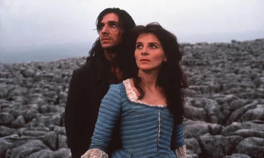 Ralph Fiennes as Heathcliffe and Juliette Binoche as Cathy in the 1992 adaptation of Wuthering Heights.