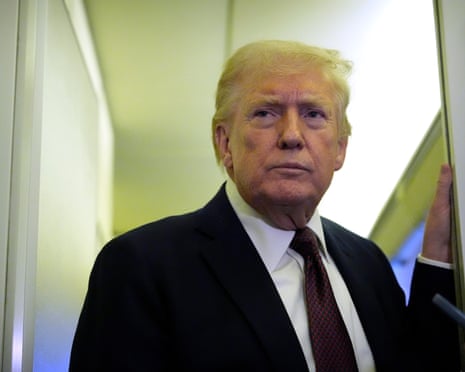 Donald Trump speaks to reporters aboard Air Force One, 15 March 2026.