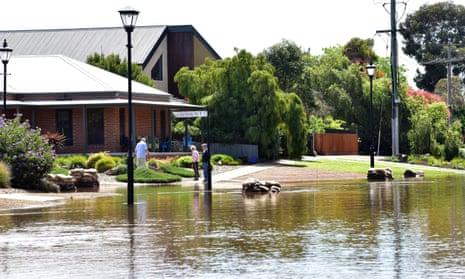 Flooding in Echuca on Monday.