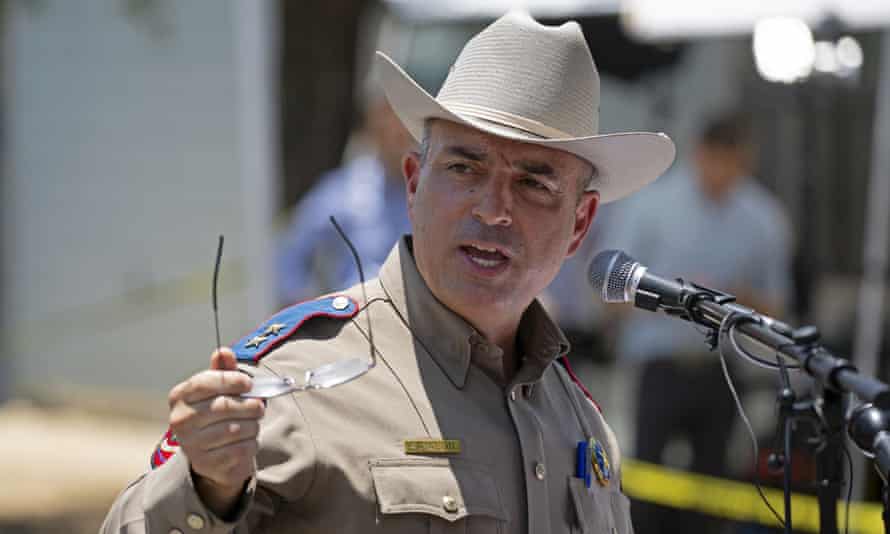 Victor Escalon of the Texas Department of Public Safety addresses reporters on Thursday.