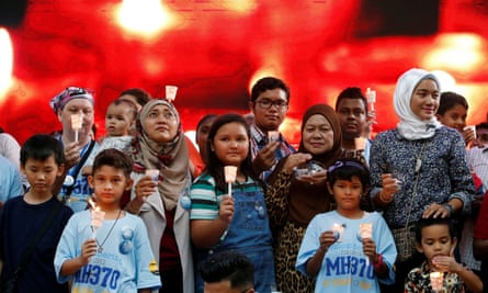 Family members at a remembrance event for the missing Malaysia Airlines flight MH370 in Kuala Lumpur, Malaysia, in 2019.