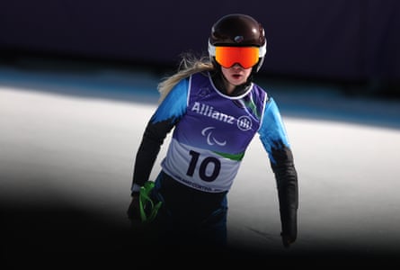 Visually impaired skier Varvara Voronchikhina won bronze in the women’s downhill.
