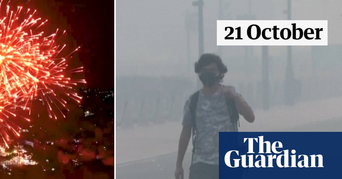 Delhi cloaked in smog the day after Diwali – video