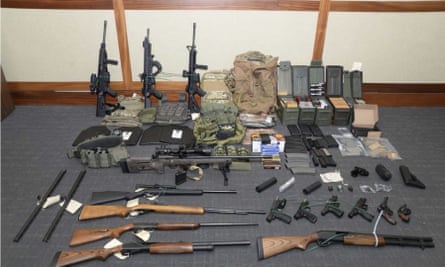 The firearms and ammunition that was in the motion for detention pending trial in the case against Christopher Paul Hasson.