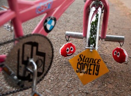 A bicycle cog and pedals