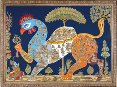 Gitanjali Das ‘Navagunjara’ 2025, natural pigments on tussar silk, 86 x 137 cm, Art Gallery of New South Wales, purchased with funds provided by the Asian Art Collection Benefactors 2026 © Gitanjali Das.