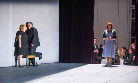 phantom of the opera on the voice Nina Stemme (Isolde), Stephen Gould (Tristan) and Sarah Connolly (Brangane) in Tristan Und Isolde by Richard Wagner @ Royal Opera House. (Opening 5-12-14) Tristram Kenton 12/14 (3 Raveley Street, LONDON NW5 2HX TEL 0207 267 5550 Mob 07973 617 355)email: tristram@tristramkenton.com