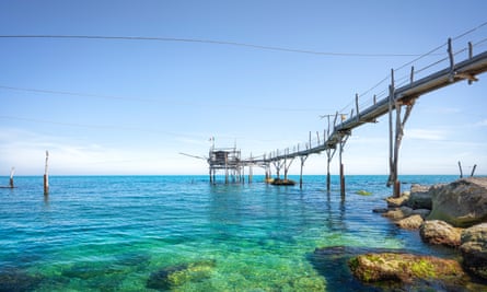 A trabocco wooden fishing machine near Ortano.