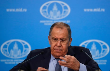 Russian Foreign Minister Lavrov holding his annual news conference in Moscow earlier today.