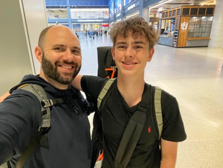 Avery Ping with his dad Aaron Ping.