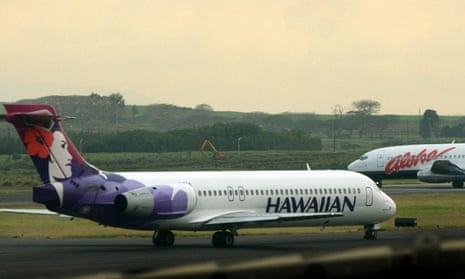 A file image of a Hawaiian Airlines plane. 