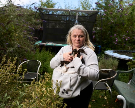 Sam Hammond with her ducks in her garden at home in Thornton-Cleveleys