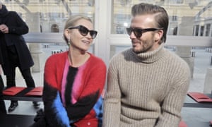 Where’s Mossy? At the Louis Vuitton show with David Beckham.