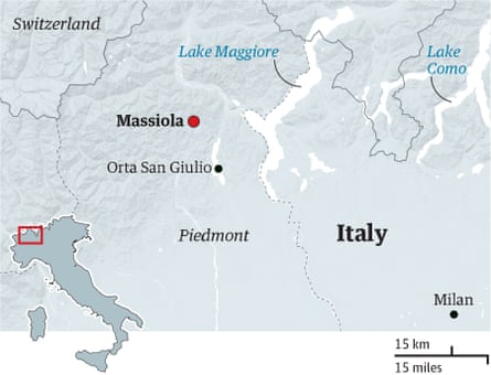 Map of northern Italy, showing Massiola